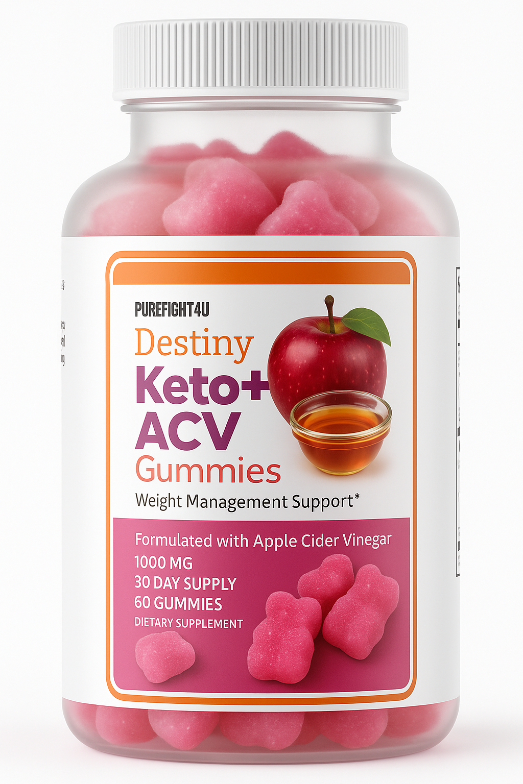 Destiny Keto+ACV Weight Loss Gummies for Burn Fat & Energy Wellness, 60 Gummies