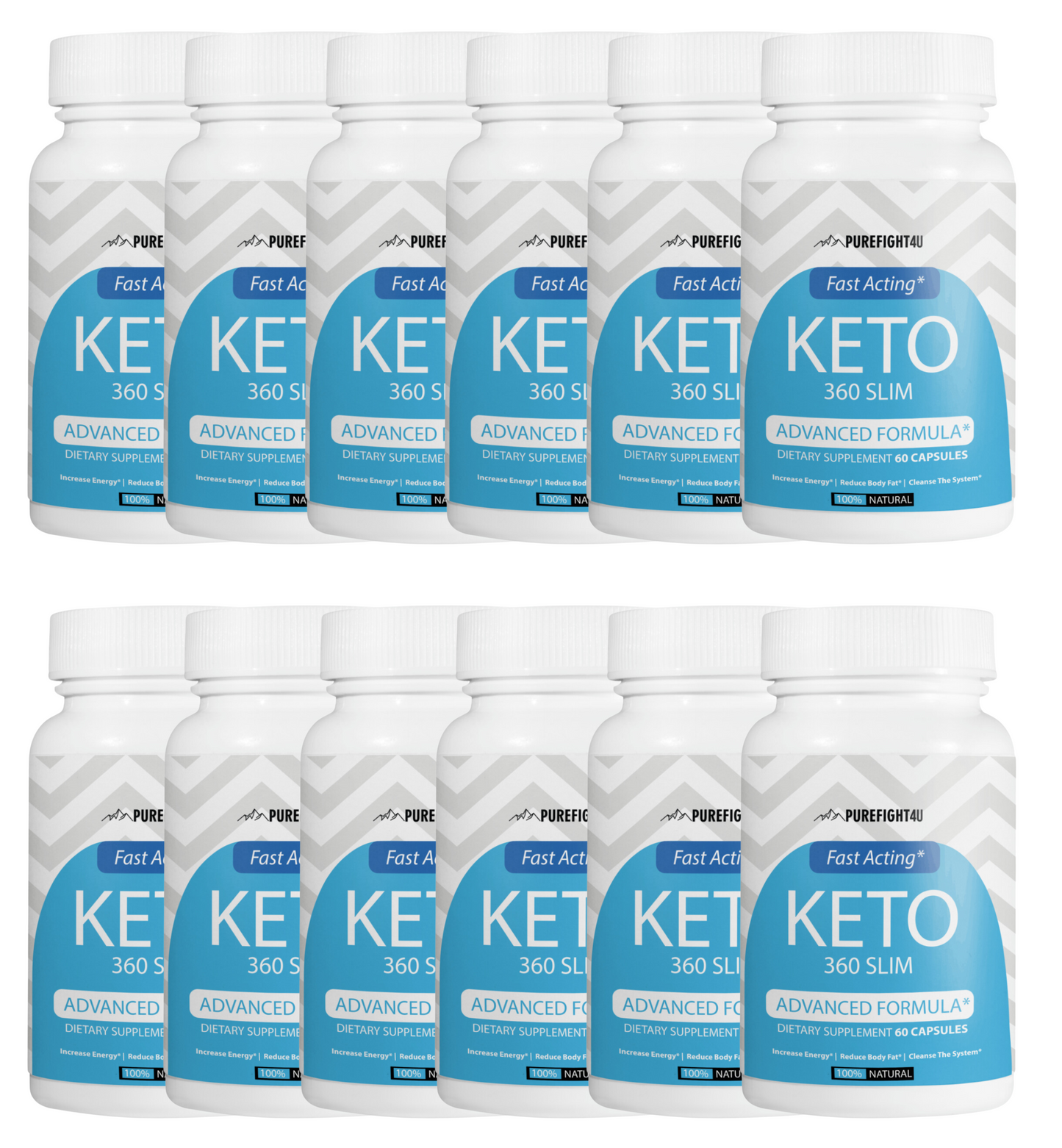 Keto 360 Slim Fast Acting Advanced Formula - 12 Bottles 720 Capsules