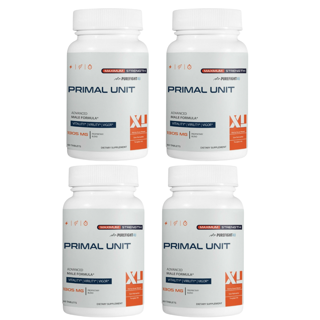PRIMAL UNIT XL Pills For Men 1305mg - 4 Bottles 240 Capsules