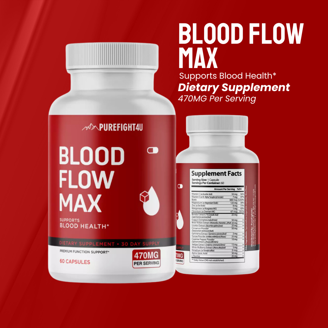 Blood Flow Max Supports Blood Health and Function Pills 60 Capsules (1 Pack)