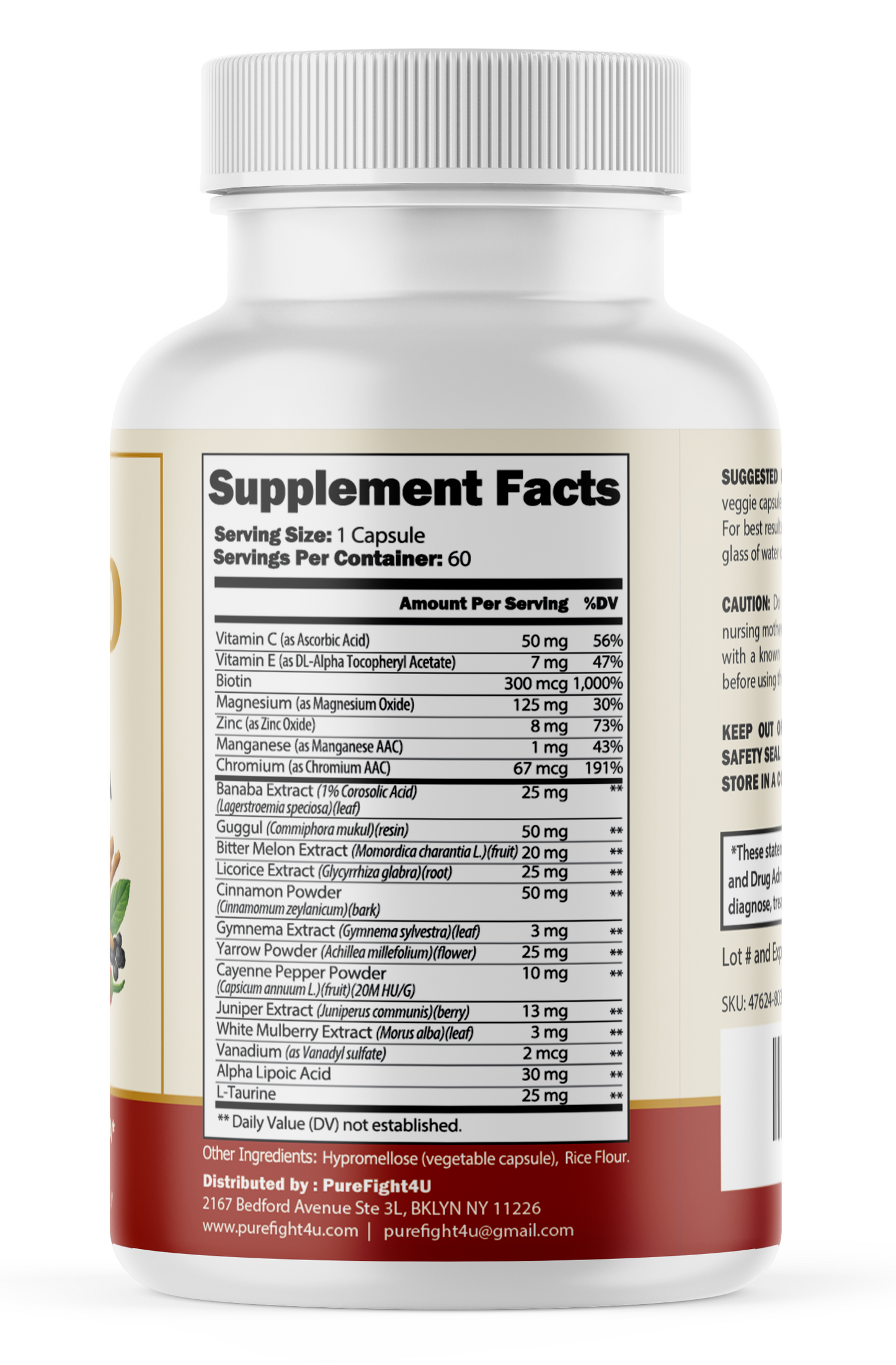 GlucoVita Natural Formula Supplement for Healthy Blood Sugar Levels, 60 Capsules