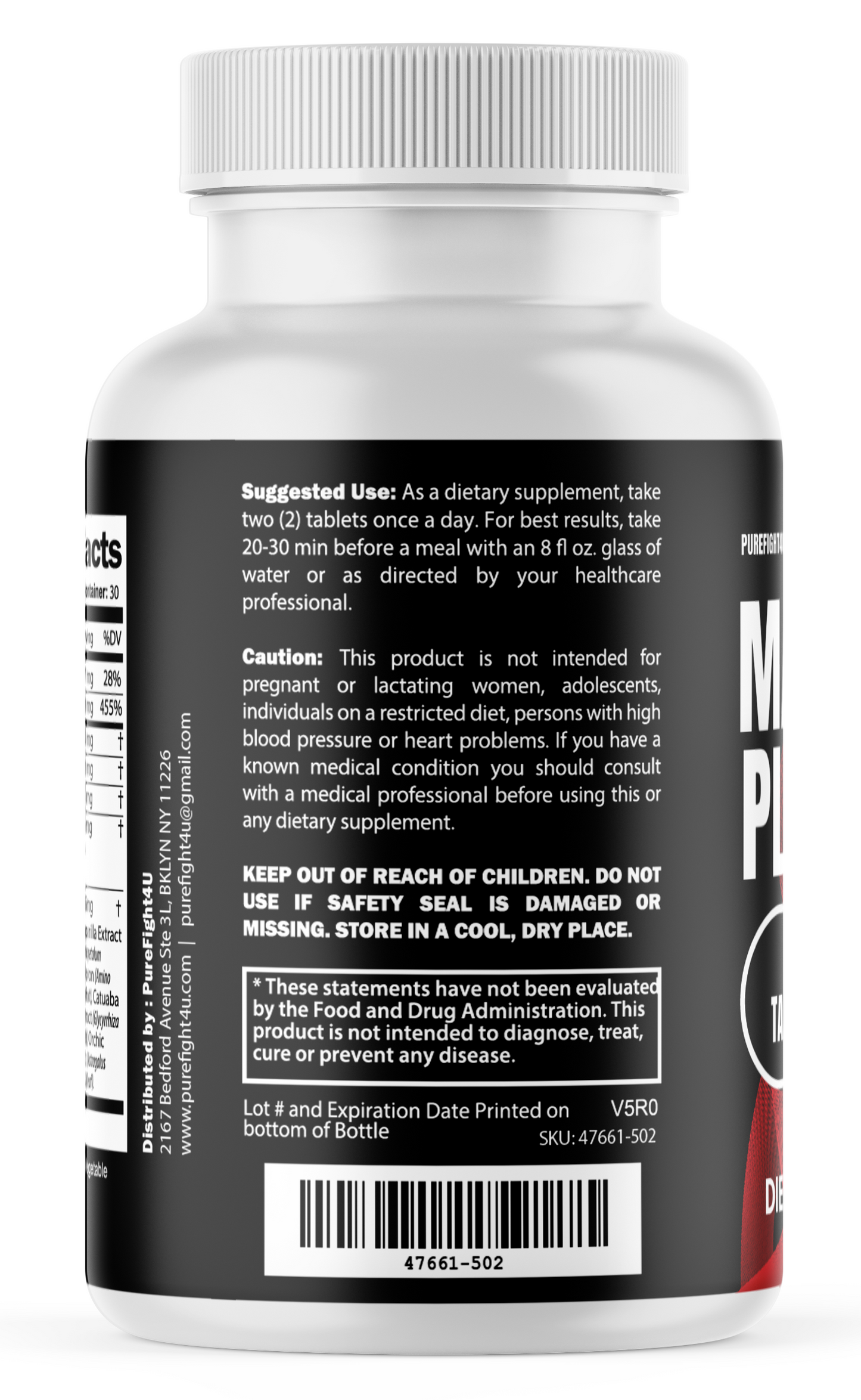 Manhood Plus Helps Support Energy & Stamina Supplement, 60 Capsules