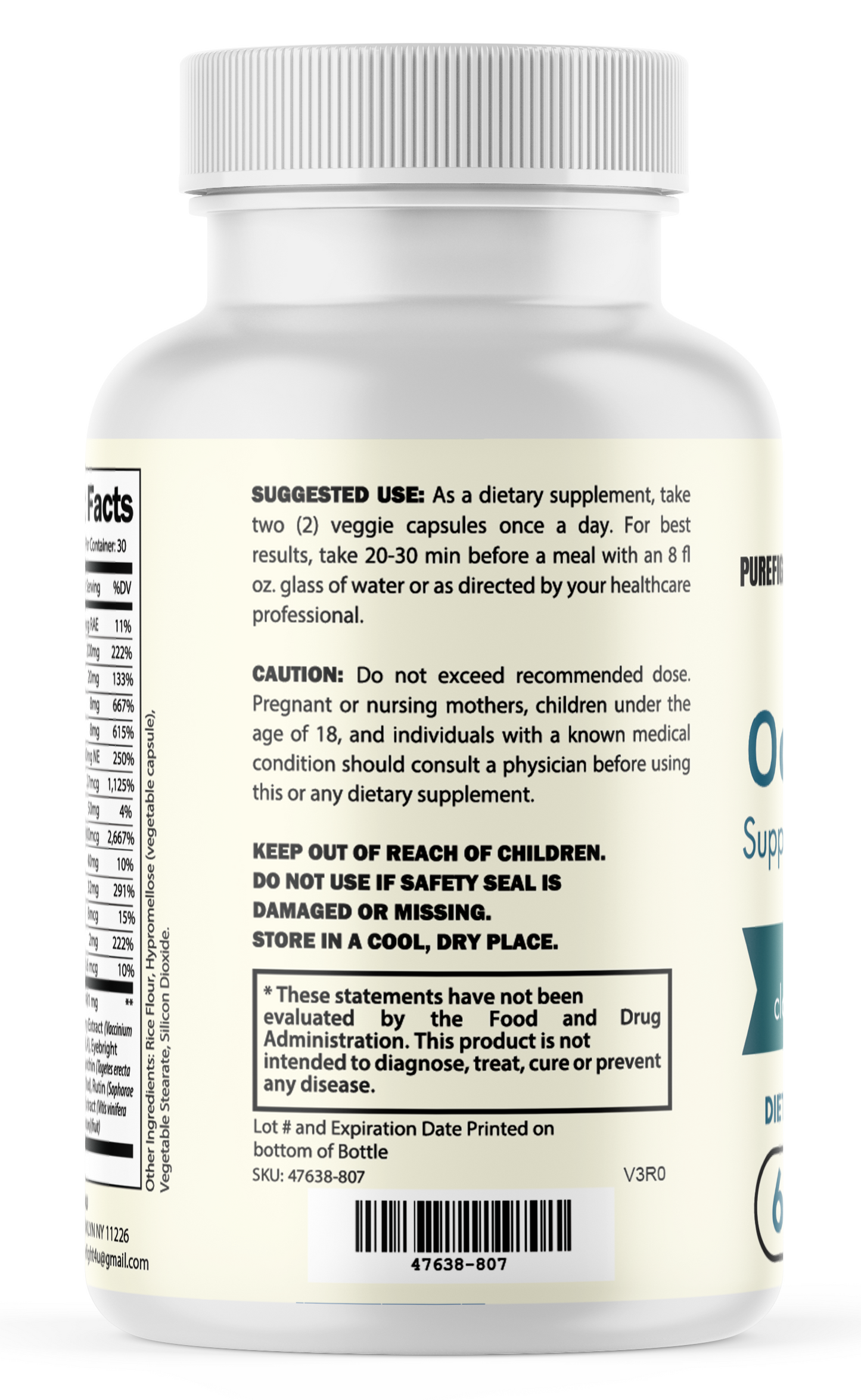 Ocuprime Eye Health Formula for Visual Clarity Support Supplement, 60 Capsules