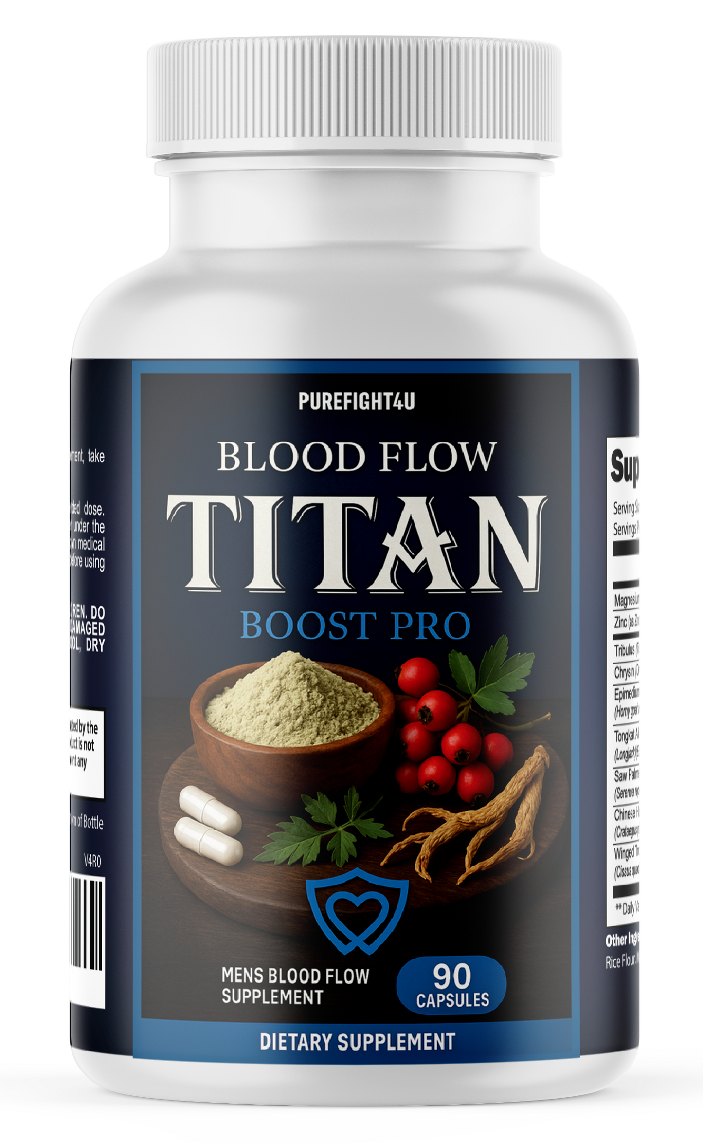 Blood Flow Titan Boost Pro Formula for Strength & Energy, 60 Capsules