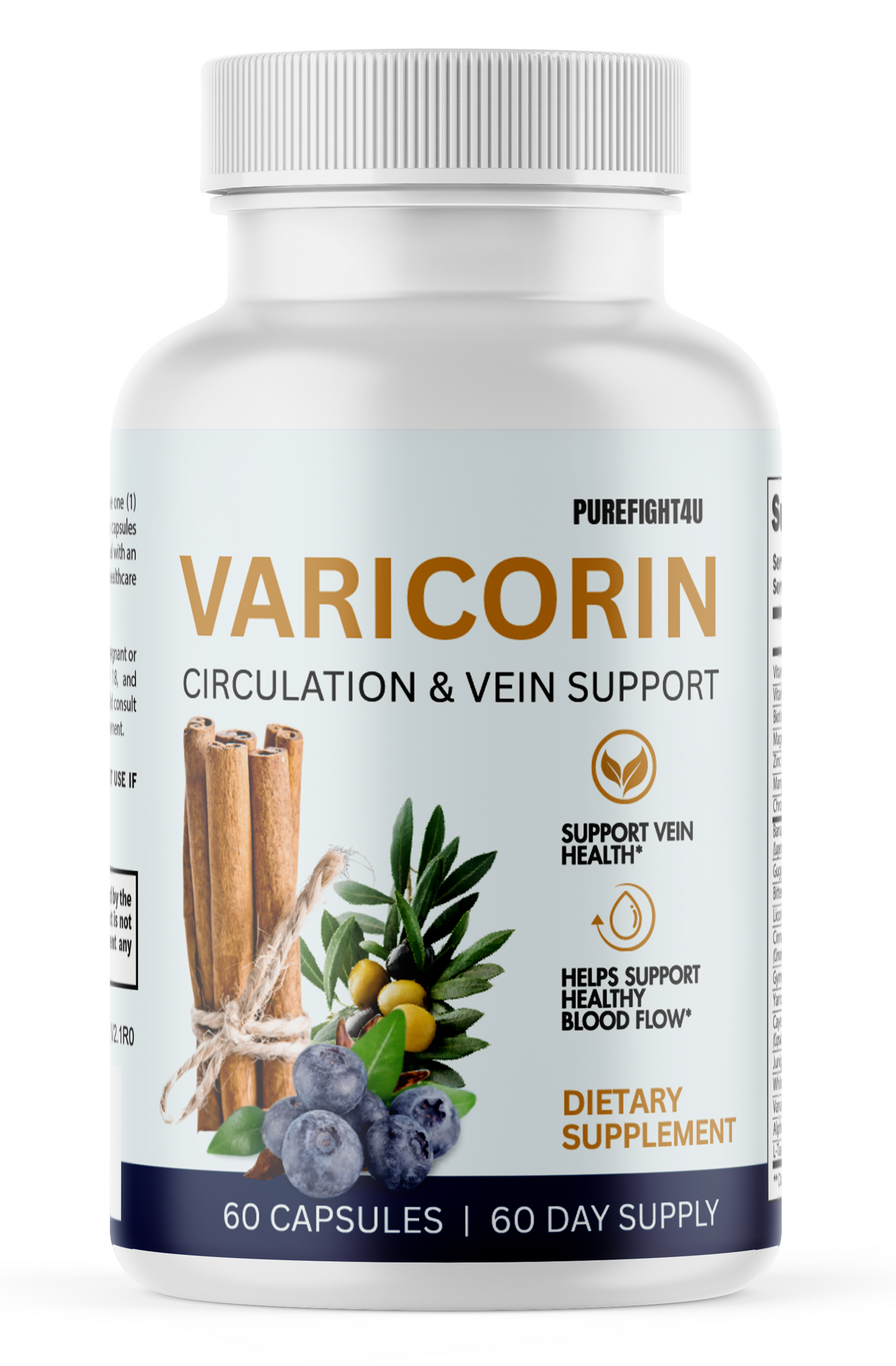 Varicorin Daily Supplement for Vein & Circulatory Support Formula - 60 Capsules
