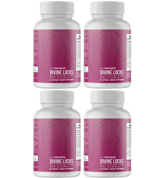 Divine Locks Complex Advanced Unique Hair Growth Vitamins-4 Bottles 240 Capsules