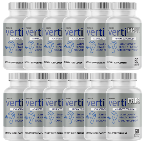 Verti Free Advanced Formula Hearing Support Formula 720 Capsules - 12 Bottles