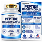PUREFIGHT4U Peptide Recovery Complex, 1,800 mg Collagen Protein Complex, 5 Collagen Types, 90 Capsules
