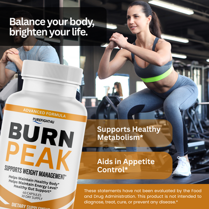 Burn Peak Capsules Supplement Supports for Weight Management - 60 Bottles