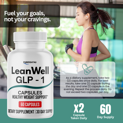 Lean Well GLP-1 Capsules Formula for Healthy Weight Support - 60 Capsules