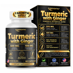 PUREFIGHT4U Turmeric with Ginger, 500 mg Turmeric & 100 mg Ginger Extract, Joint Wellness Support, 60 Capsules