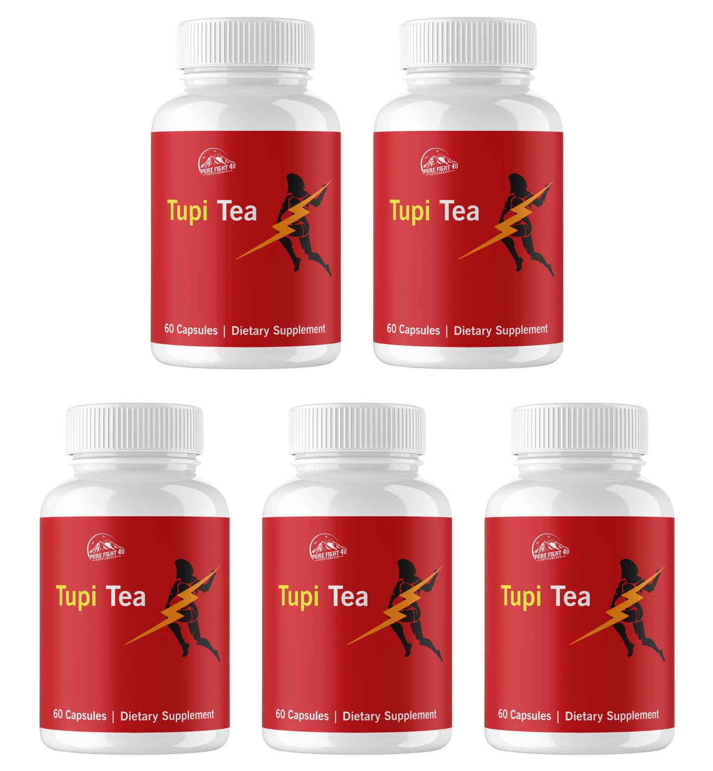 Tupi Tea Dietary Supplement - 5 Bottles 300 Capsules