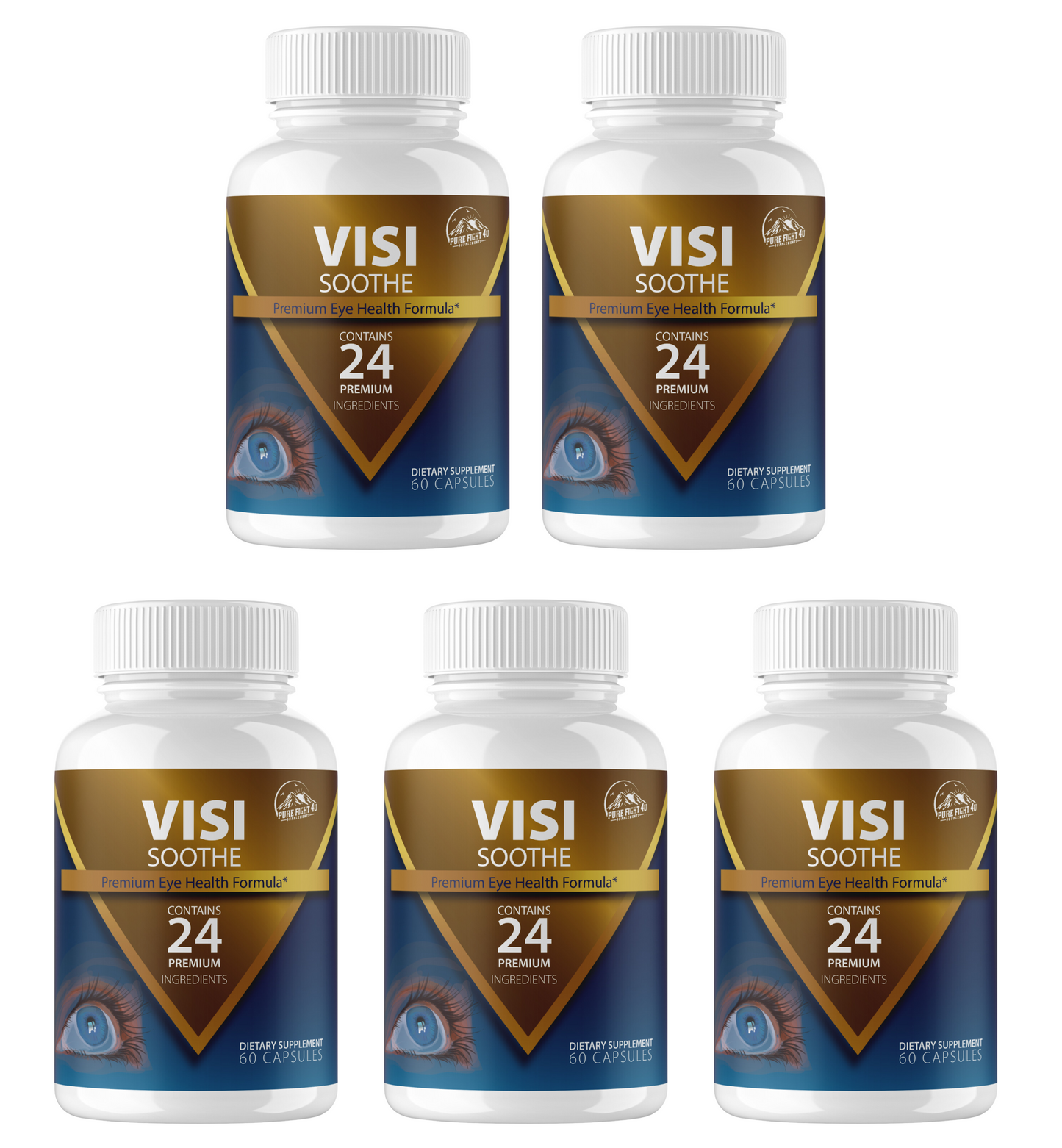 Visi Soothe Premium Eye Health Formula - 5 Bottles 300 Capsules