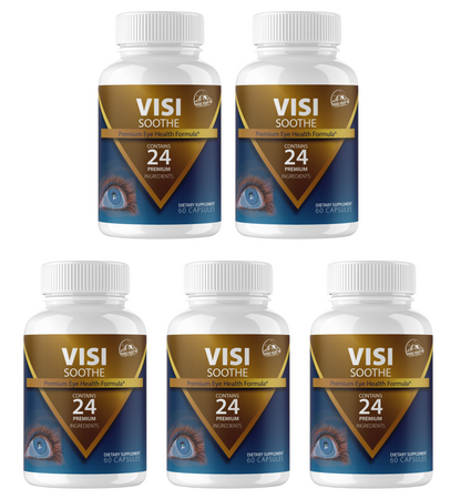 Visi Soothe Premium Eye Health Formula - 5 Bottles 300 Capsules