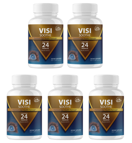 Visi Soothe Premium Eye Health Formula - 5 Bottles 300 Capsules