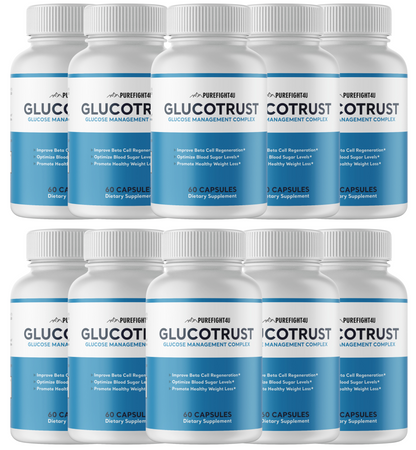 Glucotrust Blood Sugar Support Supplement - 10 Bottles 600 Capsules