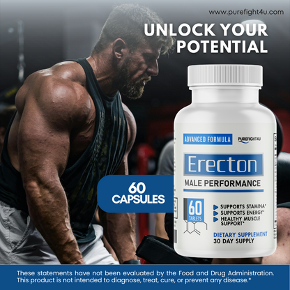 Erecton Male Performance Formula Maximum Strength Dietary Supplement- 12 Bottles