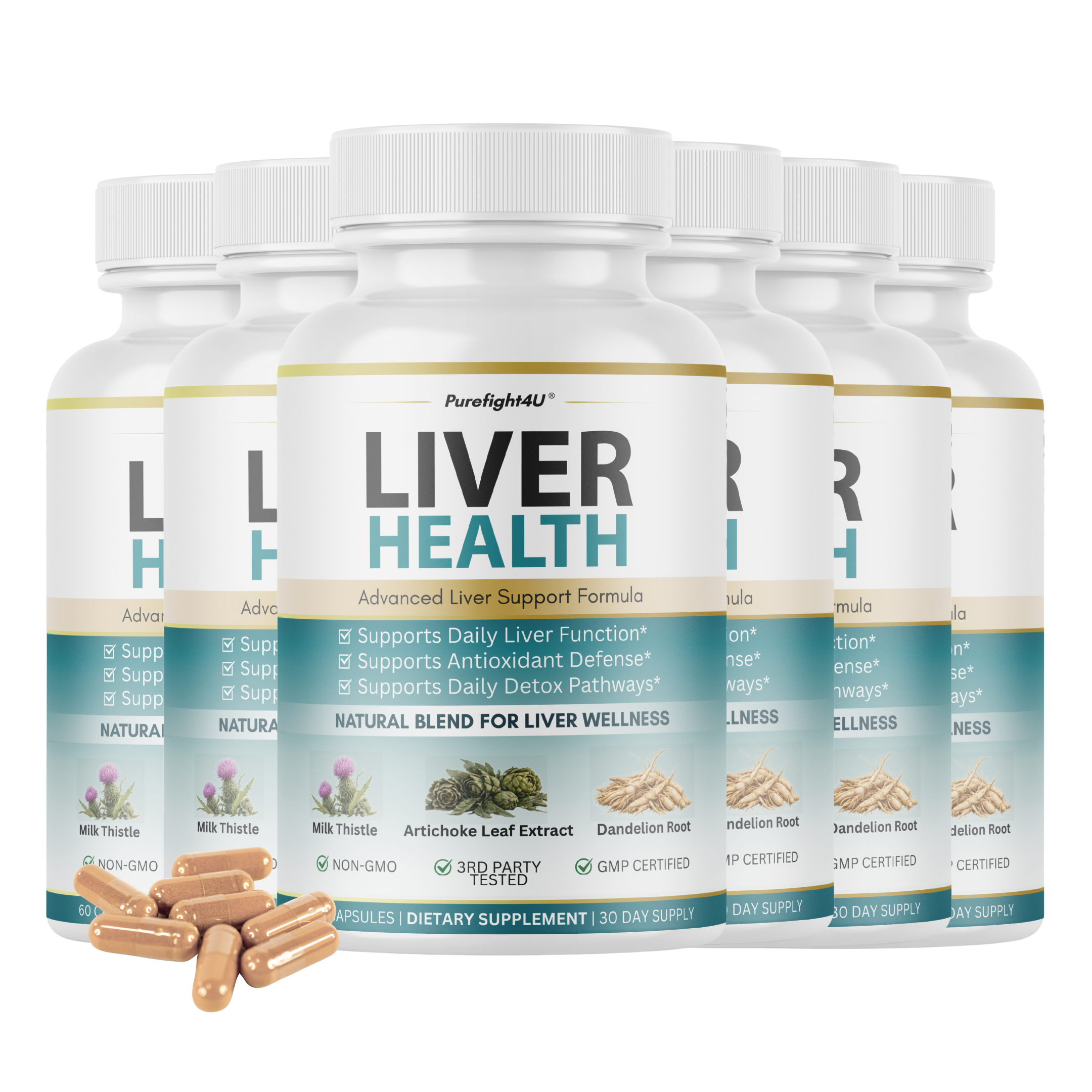 Liver Health Advanced Liver Wellness Support Formula Supplement - 6 Bottles