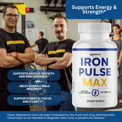 Iron Plus Max Performance Supplement for Energy and Confidence | 60 Tablets