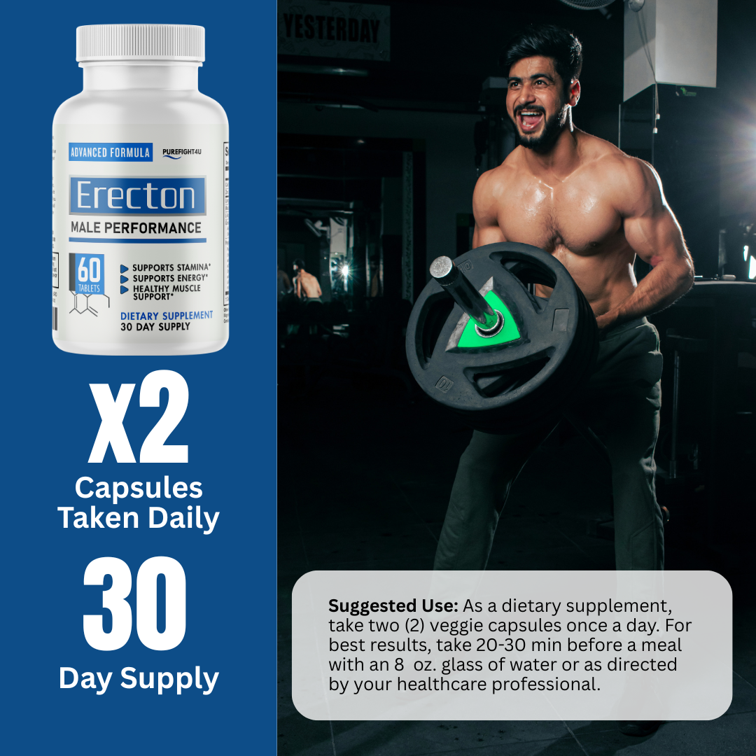 Erecton Male Performance Formula Maximum Strength Dietary Supplement- 12 Bottles