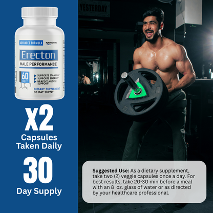 Erecton Male Performance Formula Maximum Strength Dietary Supplement- 12 Bottles