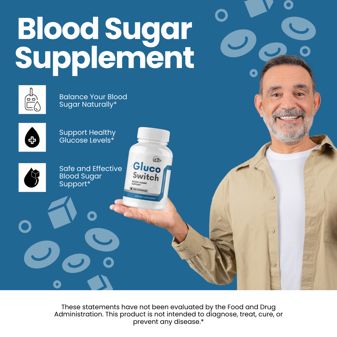Gluco Switch Blood Sugar Support 3 Bottles 180 Capsules
