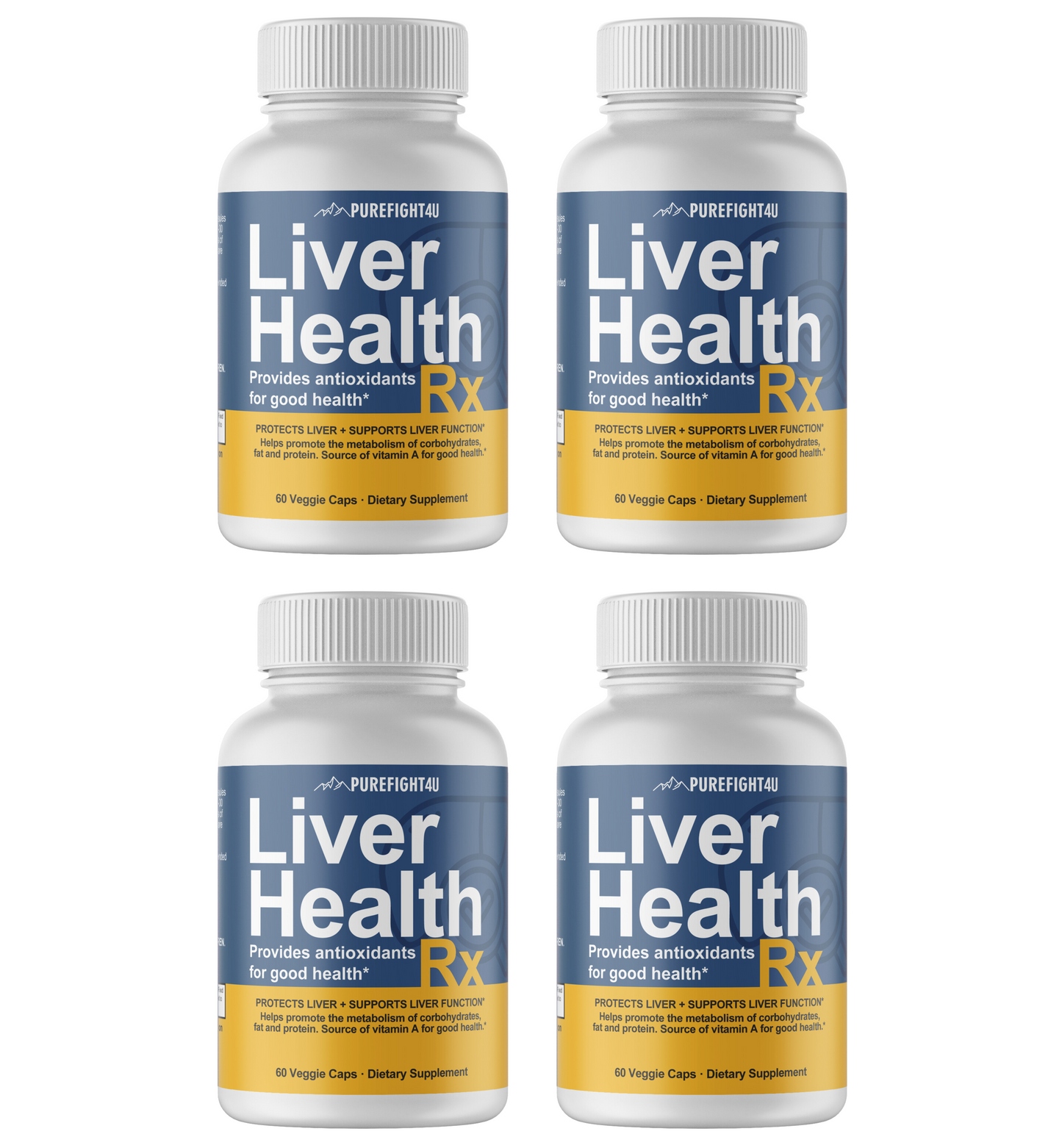Liver Health RX Formula Supplement Pure Health 4 Bottles 240 Capsules
