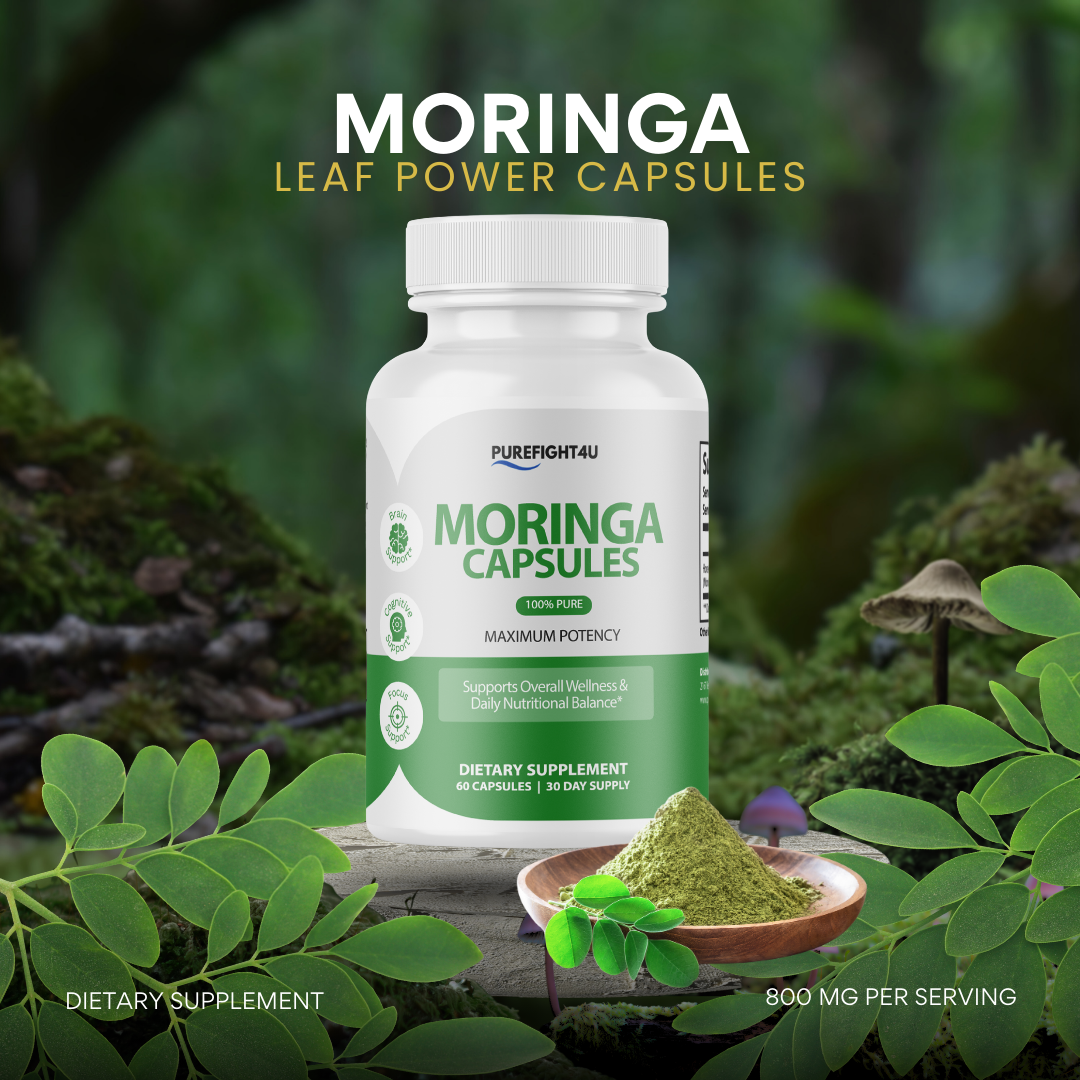 Moringa Capsules 100% Pure, Supports Overall Wellness Supplement - 60 Capsules