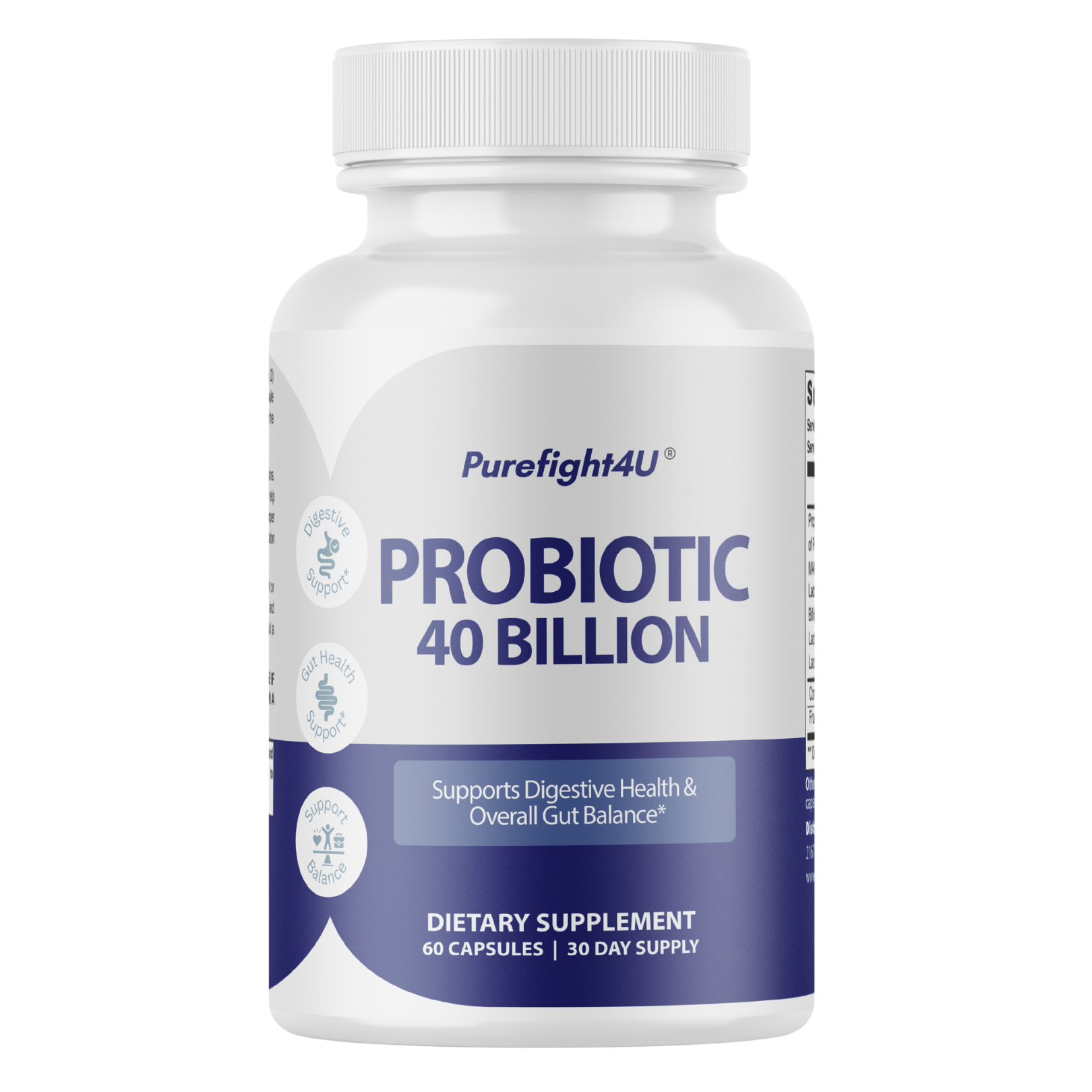 Probiotic 40 Billion CFU for Digestive and Gut Health Balance - 60 Capsules
