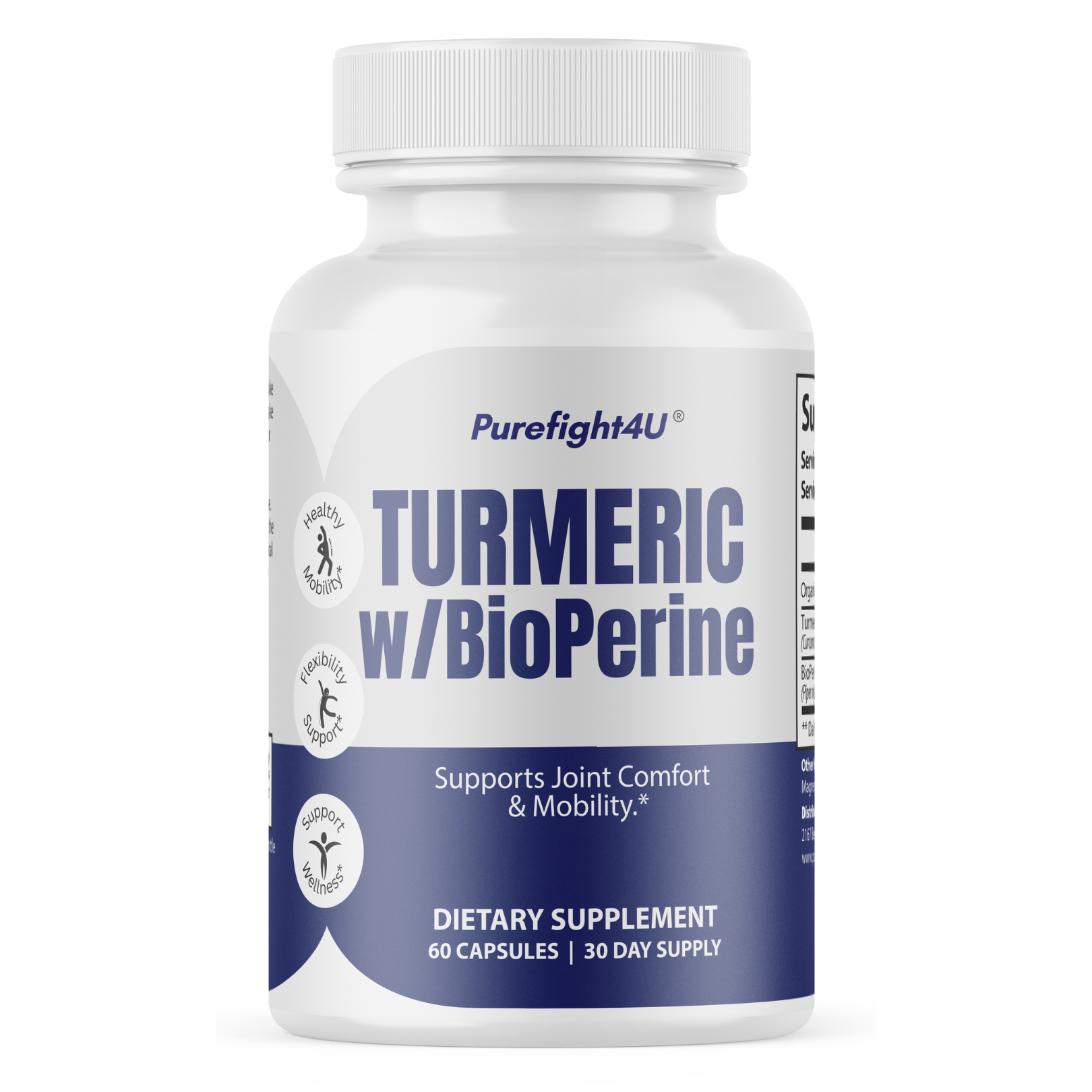 Turmeric w/ BioPerine Supports Joint Comfort & Mobility Supplement - 60 Capsules