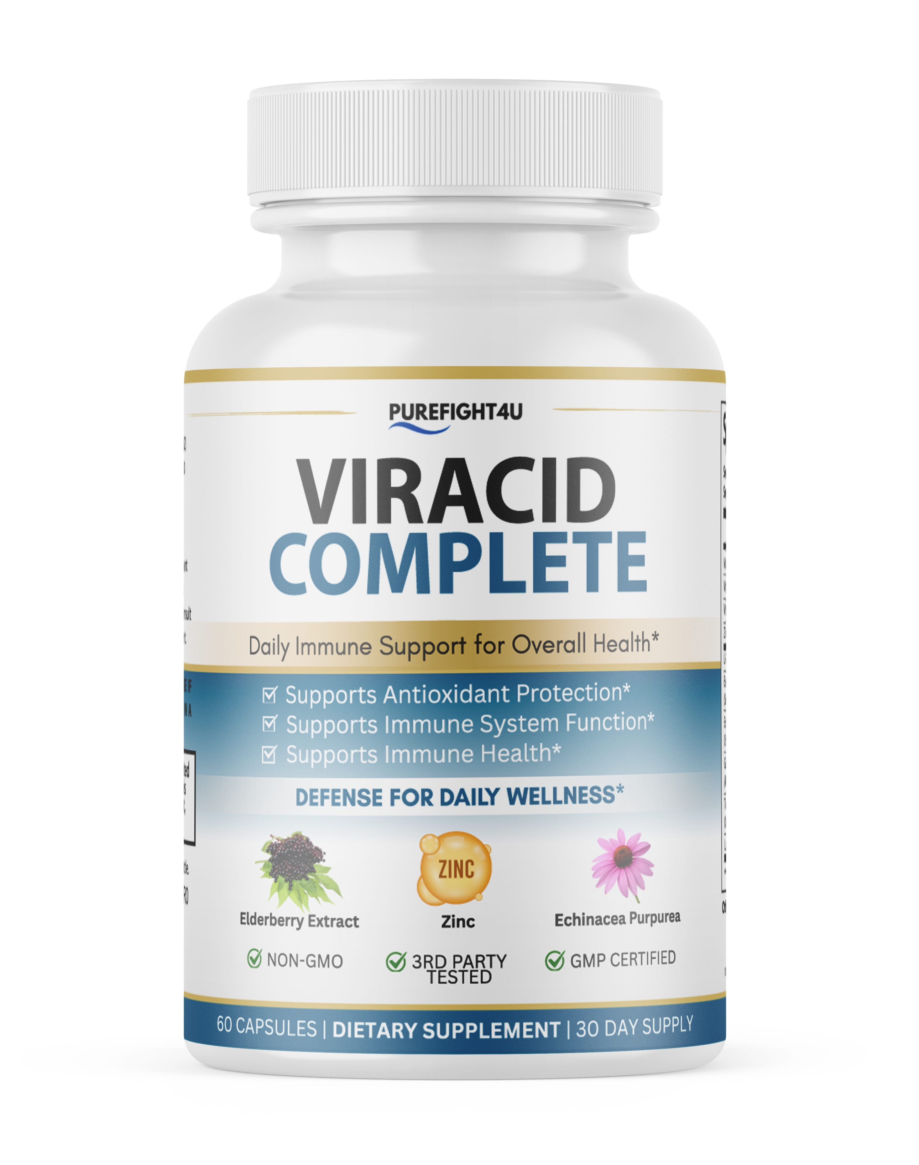 Viracid Complete Daily Immune Support for Overall Health - 60 Capsules