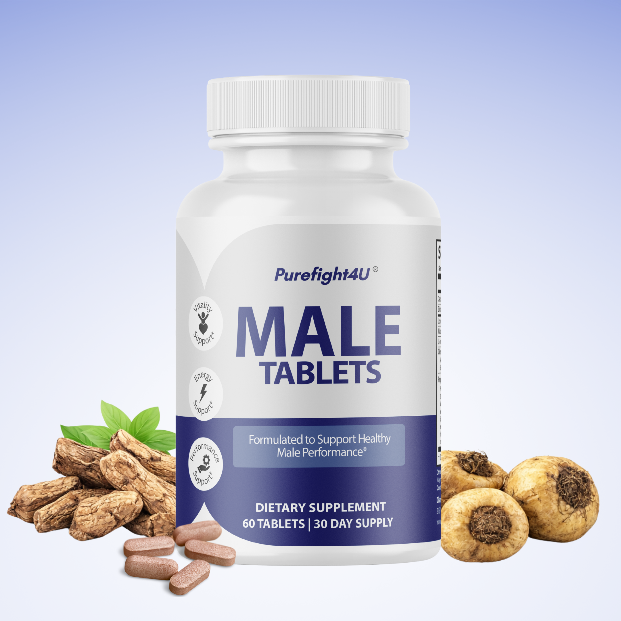 Male Tablets Daily Wellness Support for Energy & Vitality Supplement- 60 Tablets