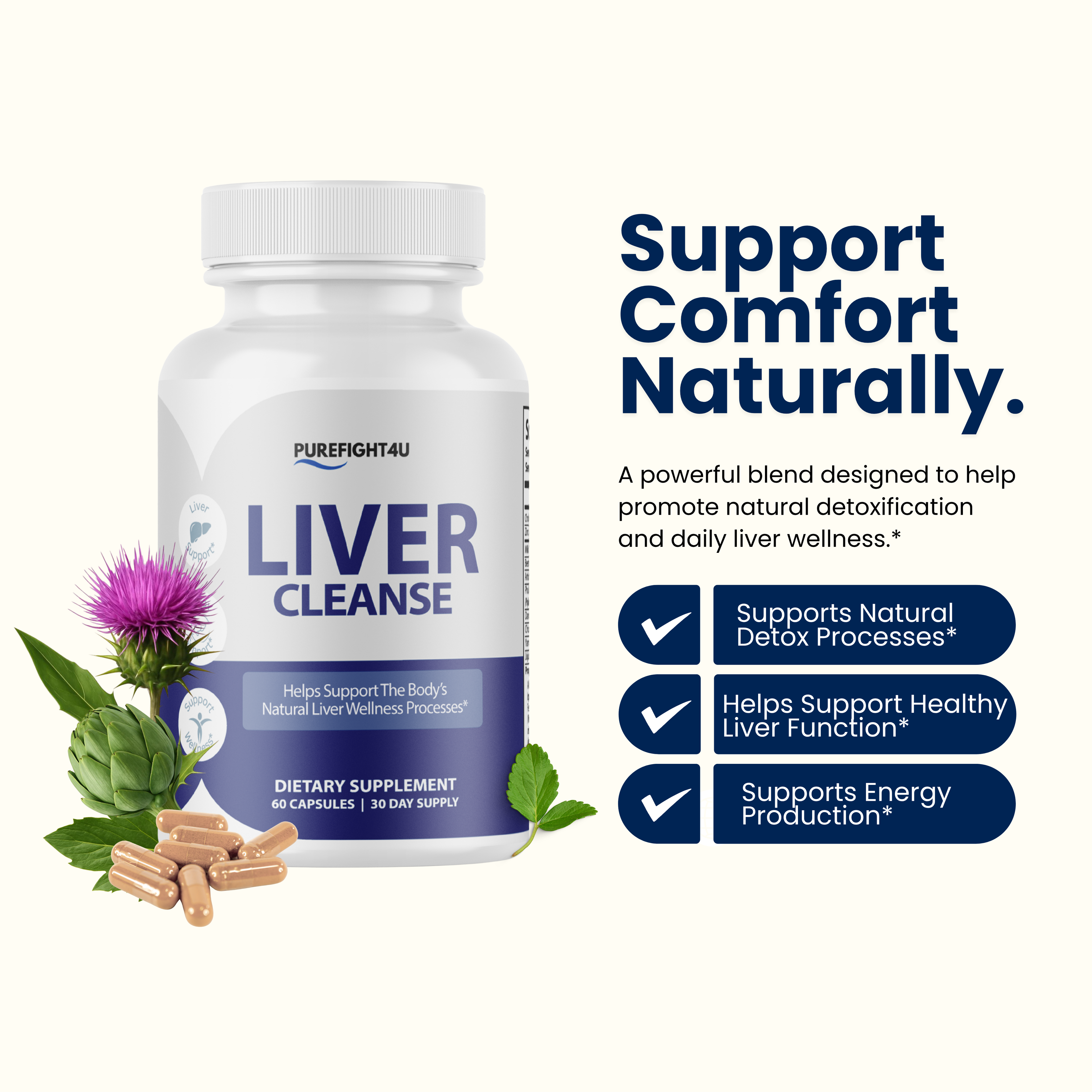 Liver Cleanse Advanced Liver Health Wellness Support Formula Supplement - 60 Bottles