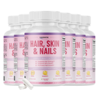 Purefight4u Hair, Skin & Nails Supports Healthy Hair Growth wBiotin - 5 Bottles