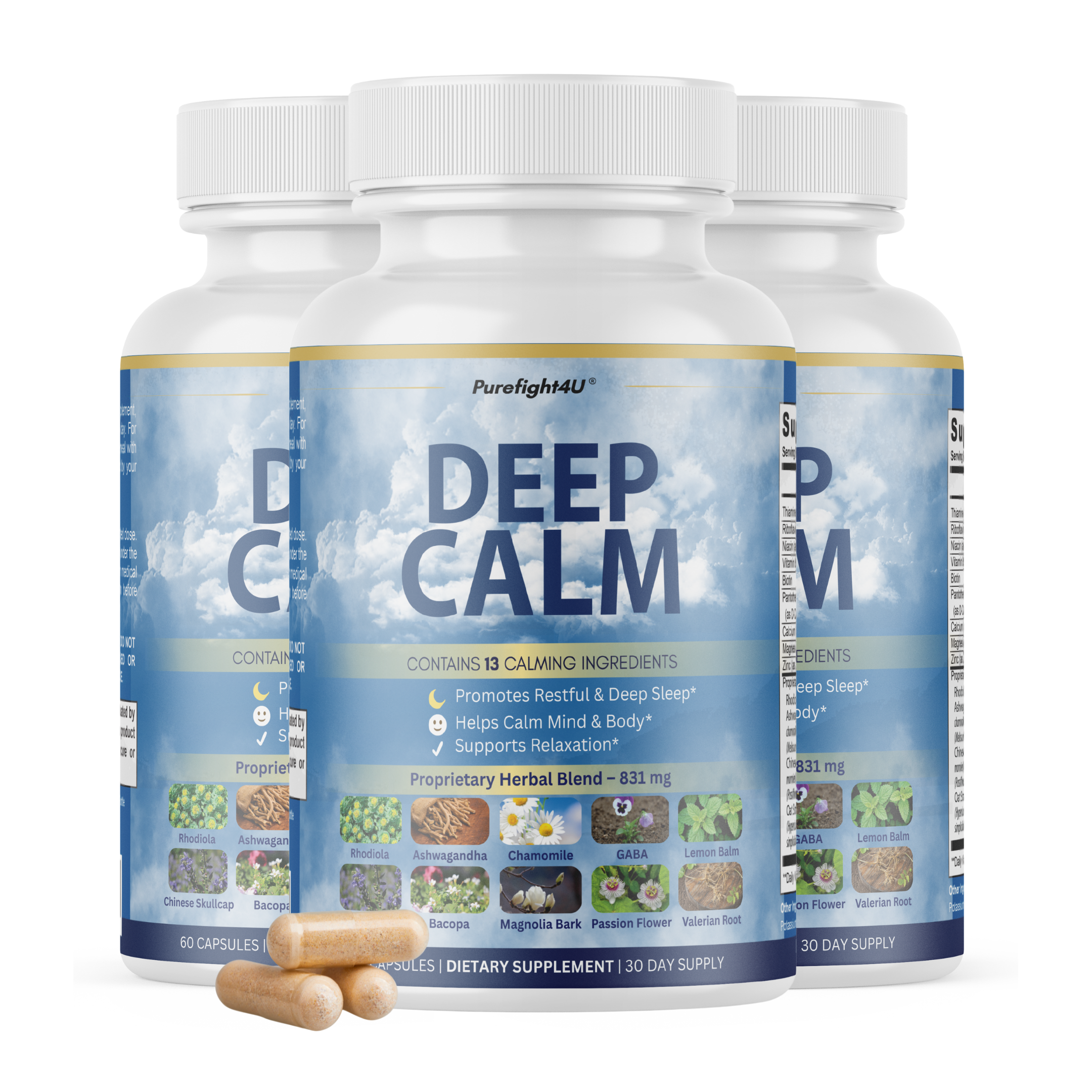 Deep Calm Supports Natural Sleep and Relaxation Supplement - 60 Capsules