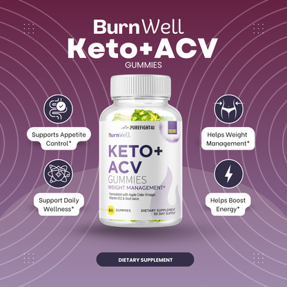 Keto+ ACV BurnWell Gummies-60 Gummies