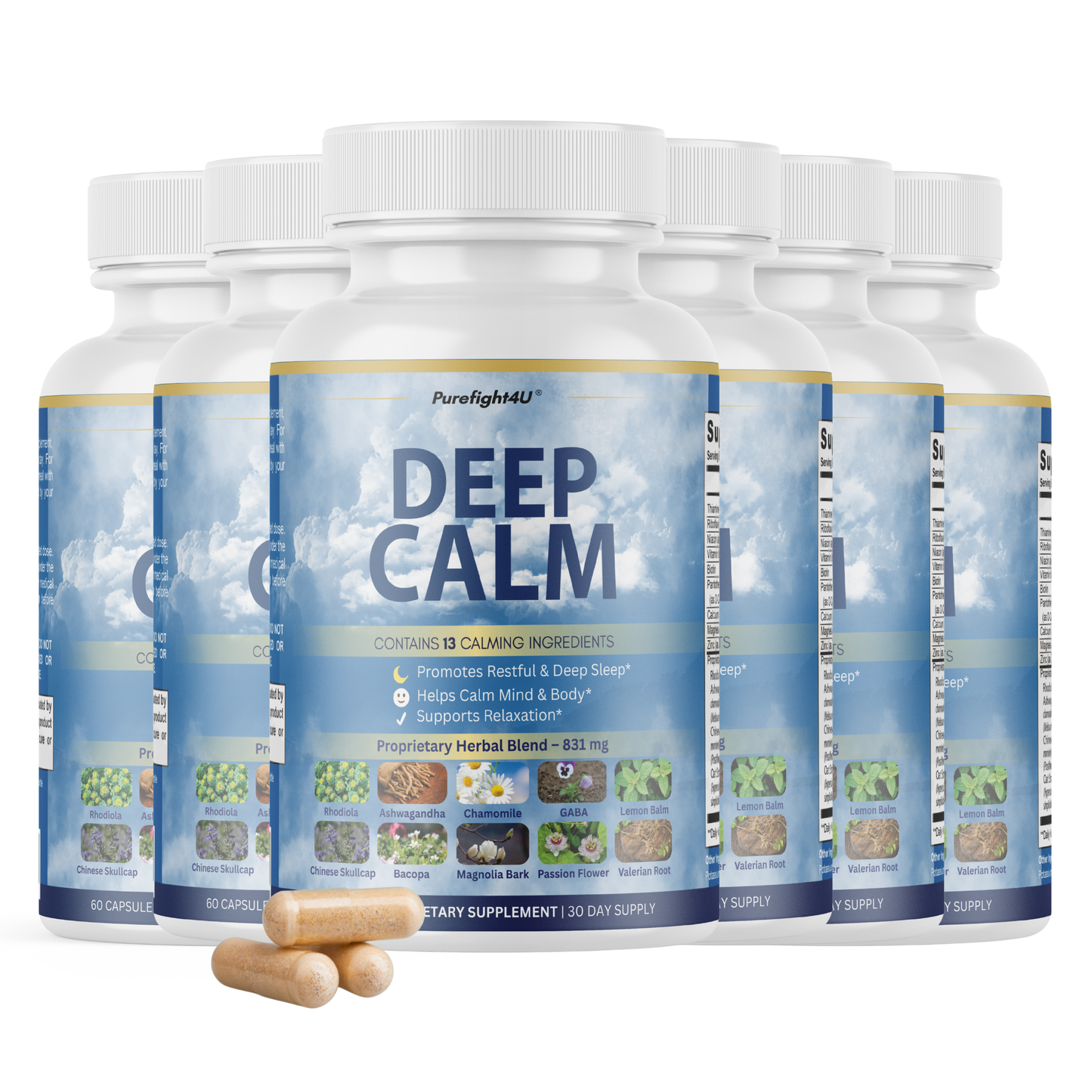 Deep Calm Supports Natural Sleep and Relaxation Supplement - 60 Capsules