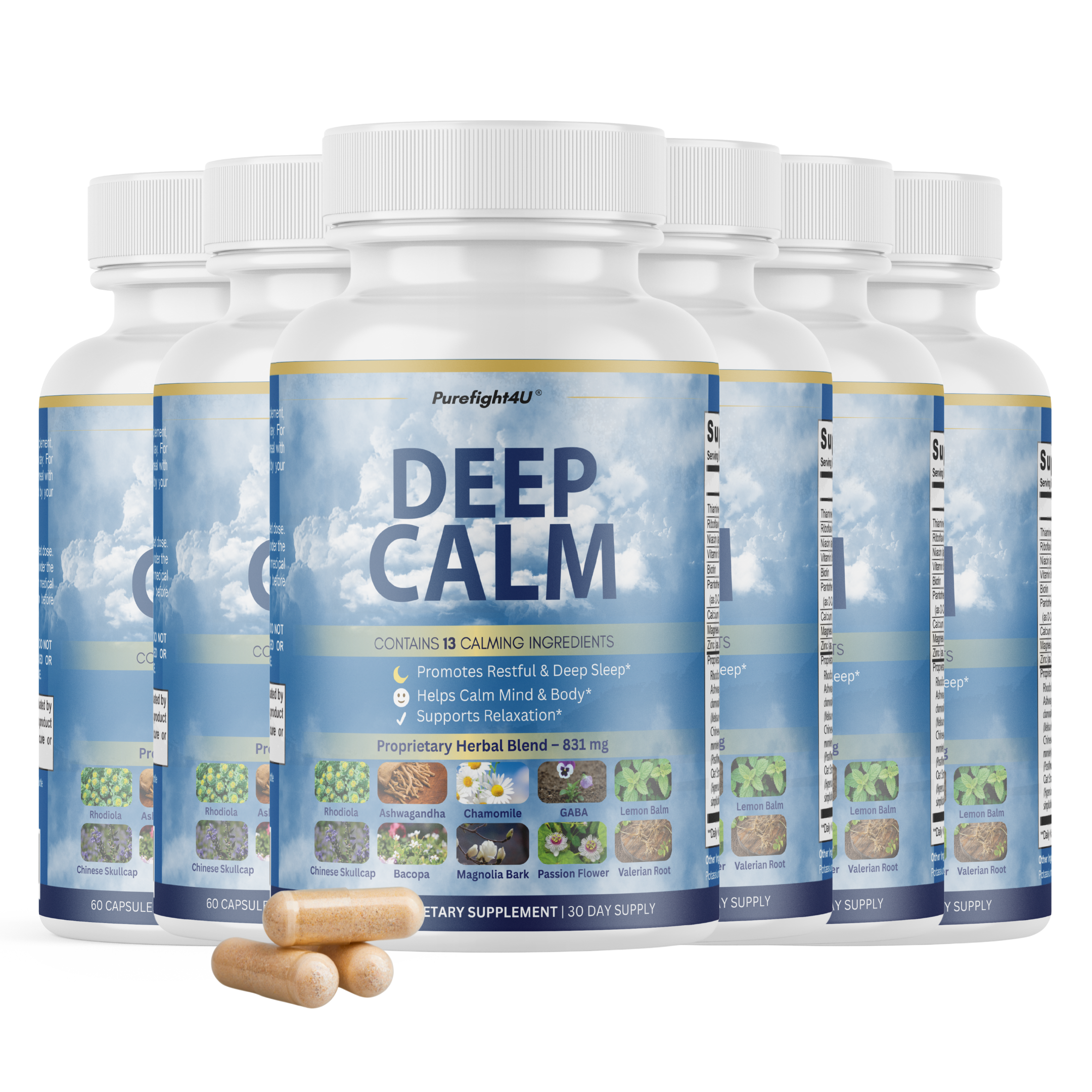 Deep Calm Supports Natural Sleep and Relaxation Supplement - 60 Capsules