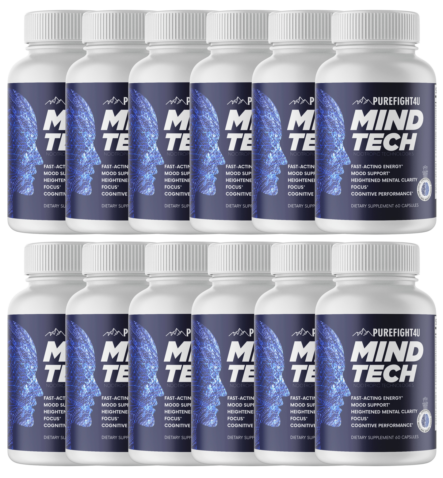 MindTech NootropicTechnologies  Brain Booster Supplement 12 Bottles 720 Capsules