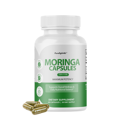 Moringa Capsules 100% Pure, Supports Overall Wellness Supplement - 60 Capsules