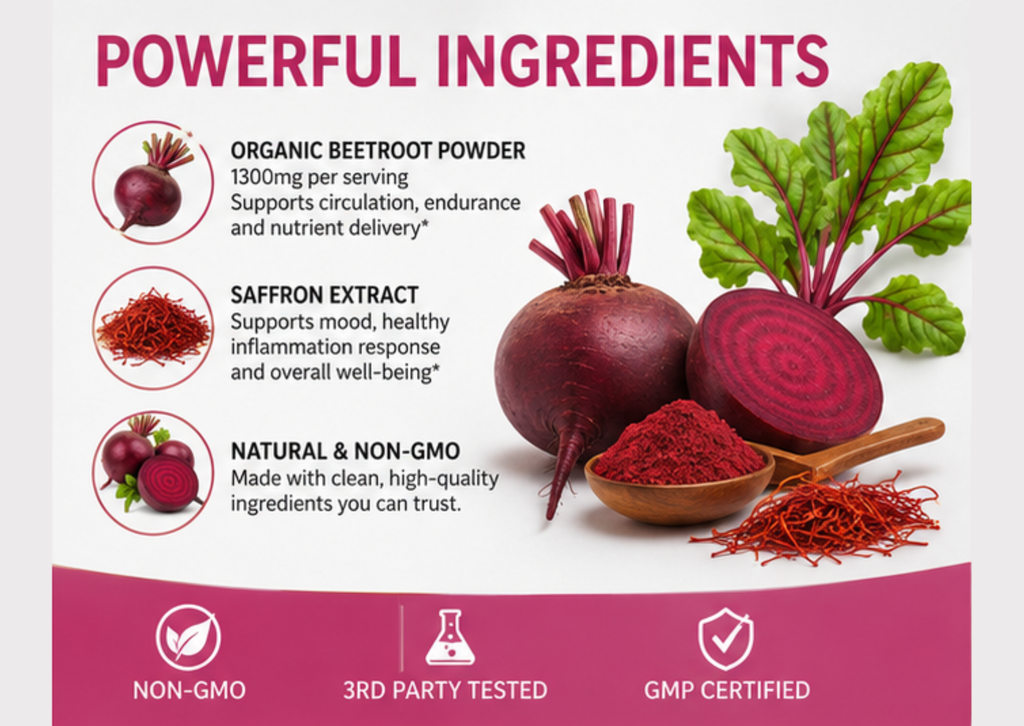 Beetroot, Circulation & Energy Wellness Support - 60 Capsules