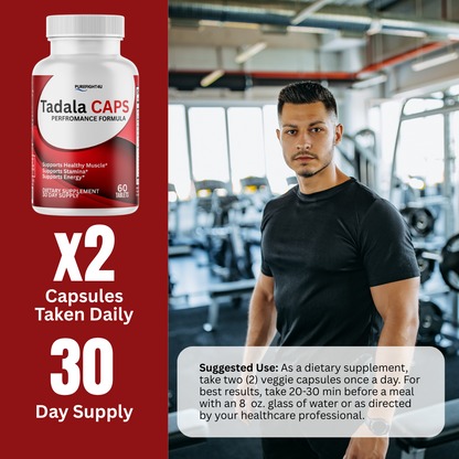 Tadala Caps Male Performance Formula Maximum Strength Supplement- 60 Tablets