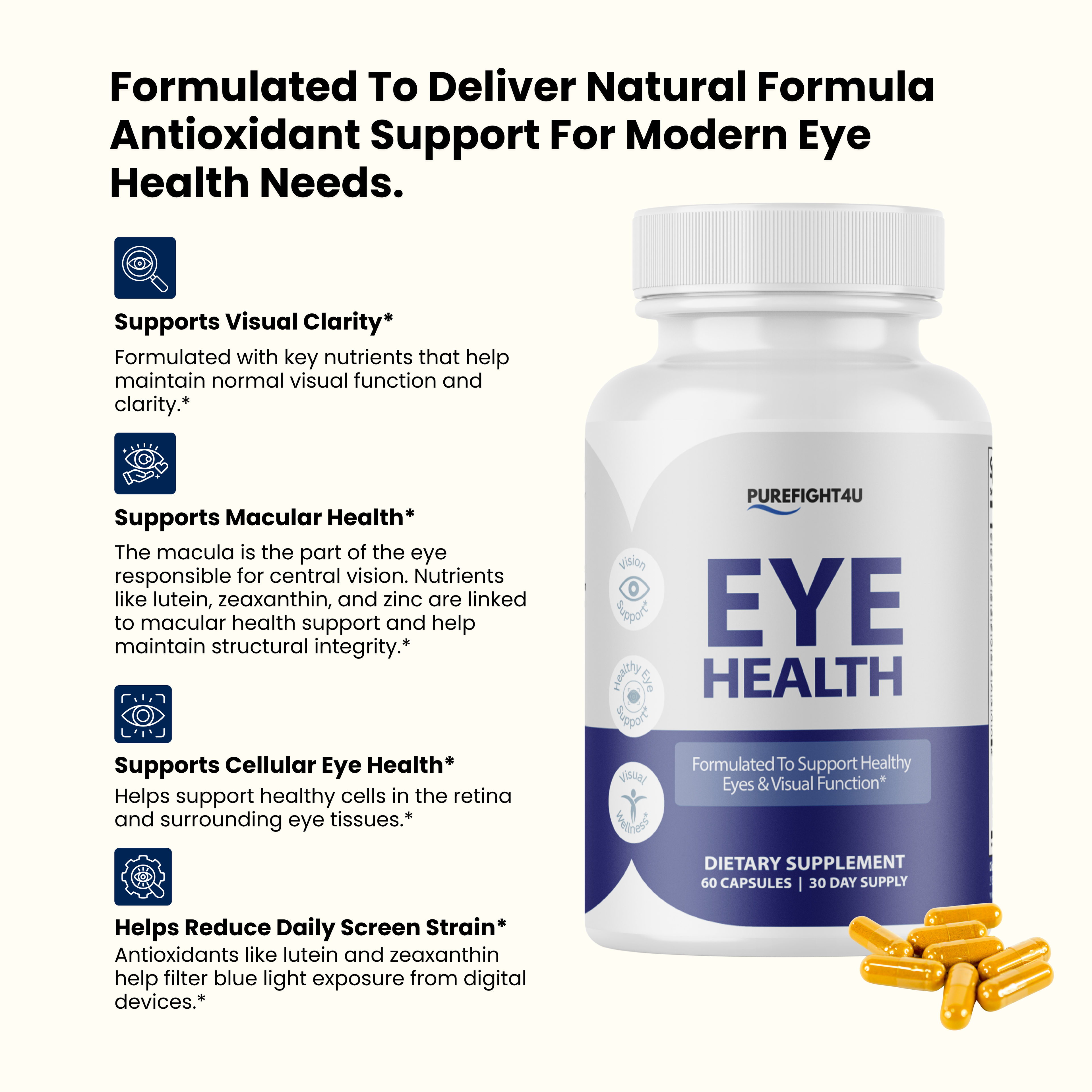 Eye Health Formulated for Vision Health Function Supplement - 60 Capsules