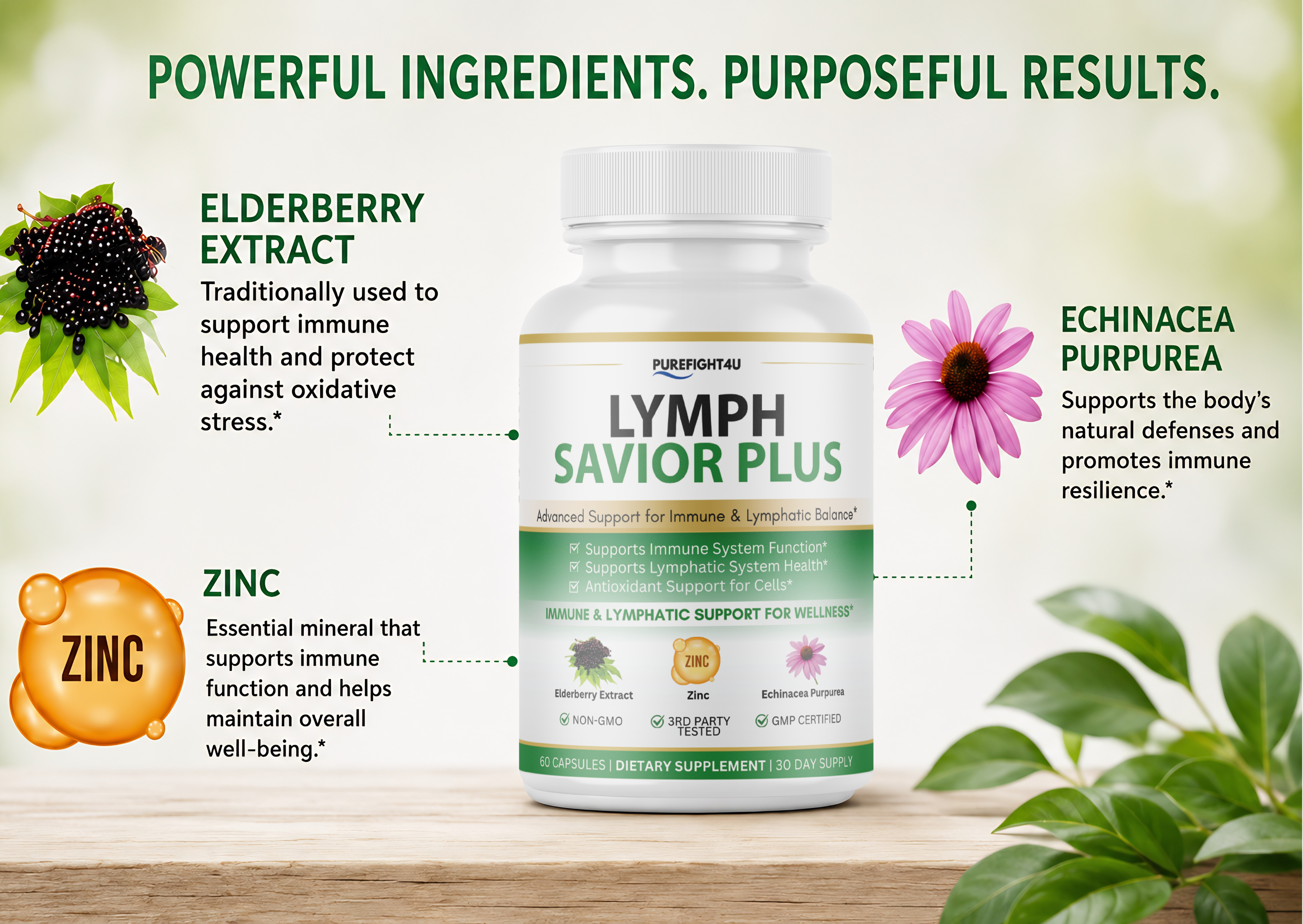 Lymph Savior Plus Immune & Lymphatic Support Supplement - 60 Capsules