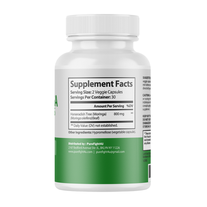 Moringa Capsules 100% Pure, Supports Overall Wellness Supplement - 60 Capsules