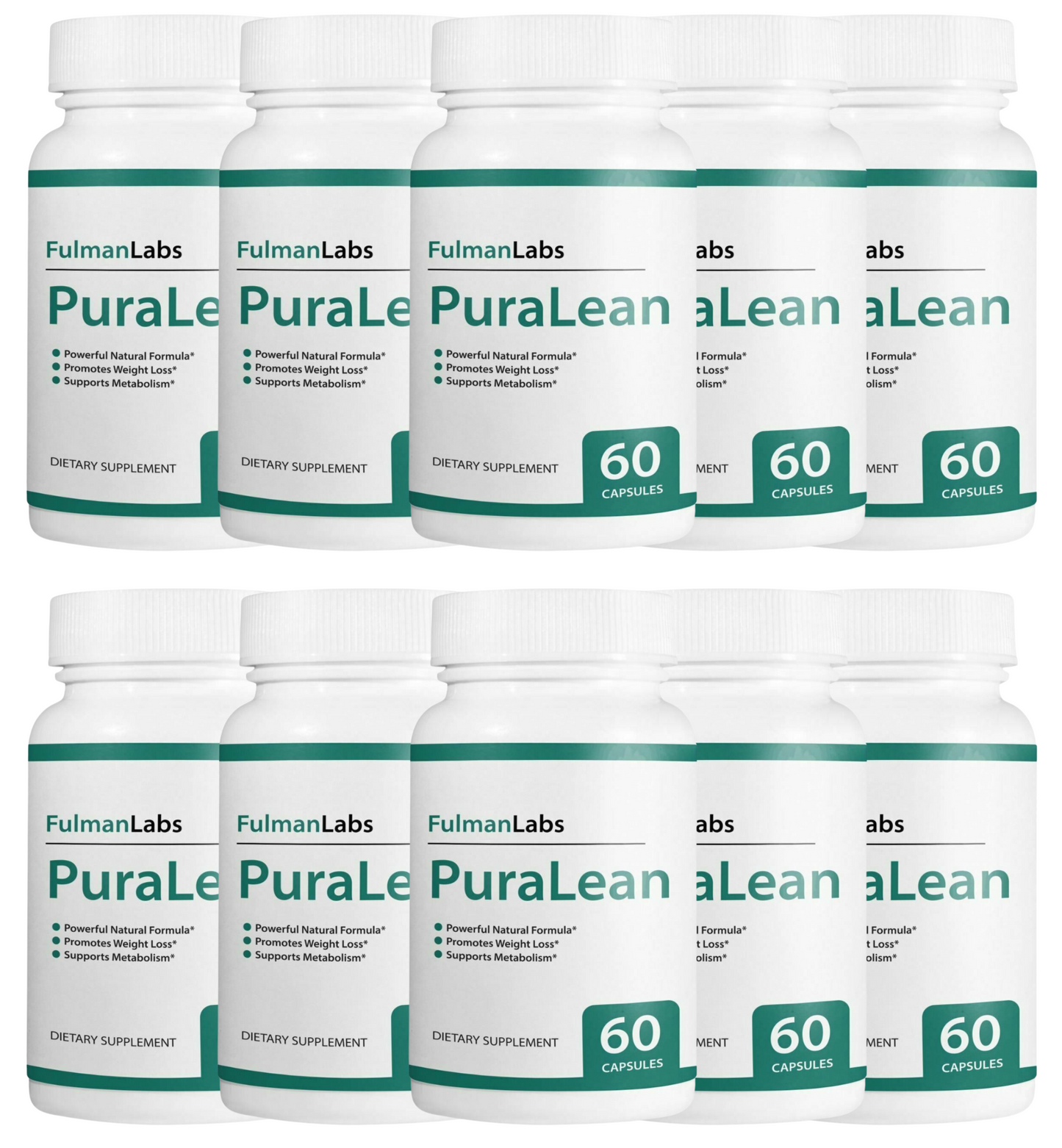 Official PuraLean Pills, Advanced Formula 10 Bottles 600 Capsules