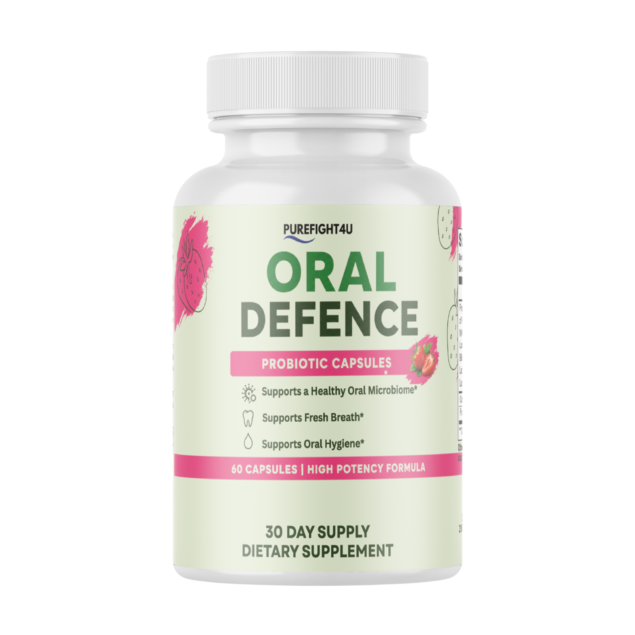 Oral Defence Probiotic Capsules, Oral Health Support Supplement - 60 Capsules