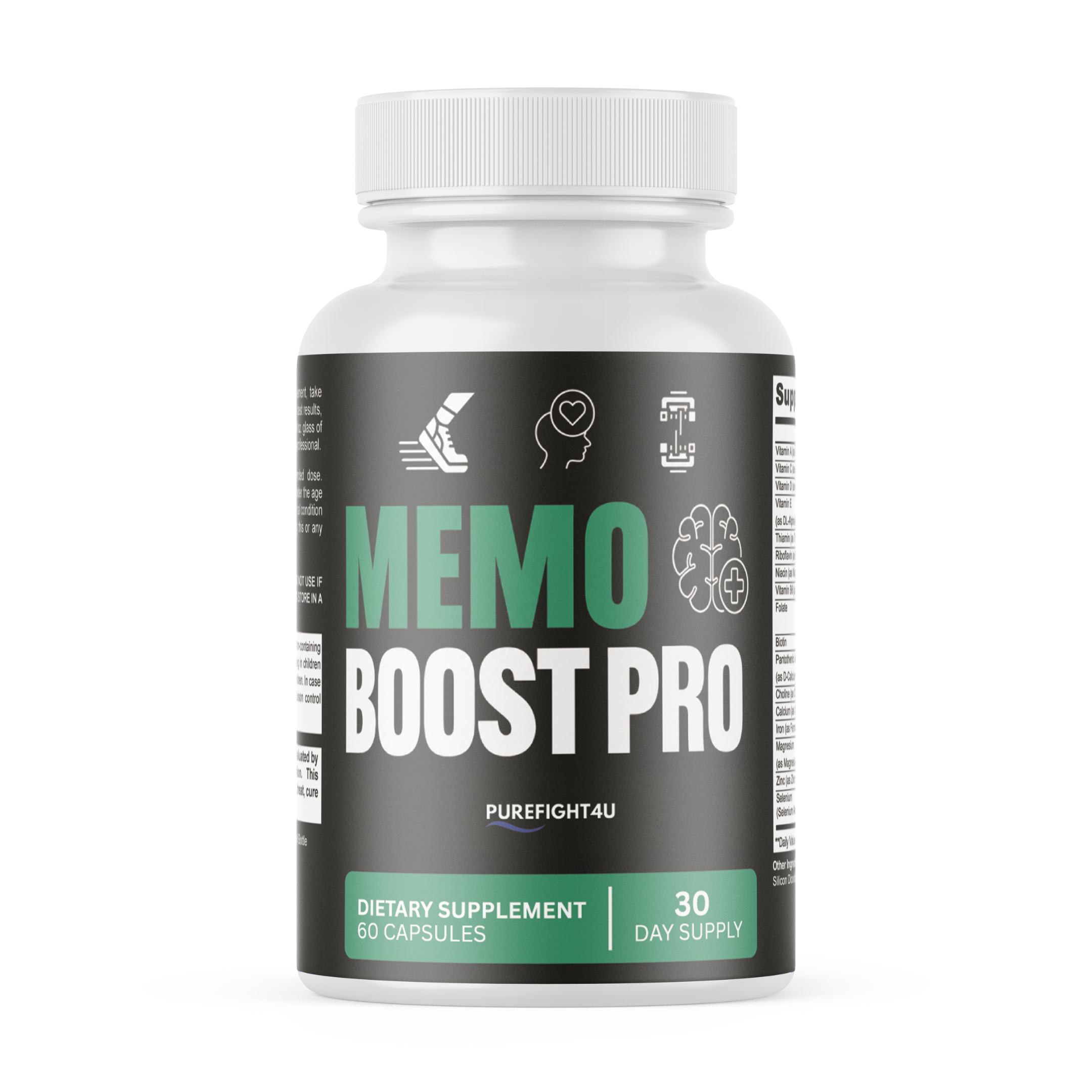 Memo Boost Pro Brain & Focus Memory Support Supplement | 60 Capsules
