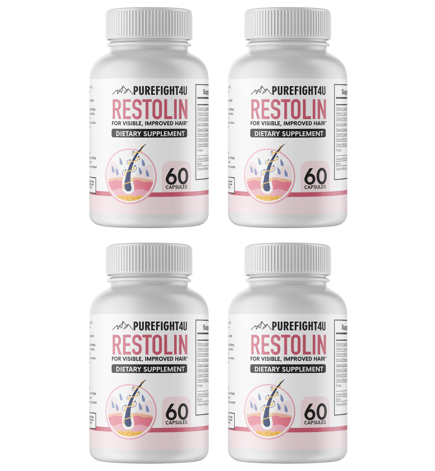 Restolin Hair Skin and Nails Supplement 4 Bottles 240 Capsules