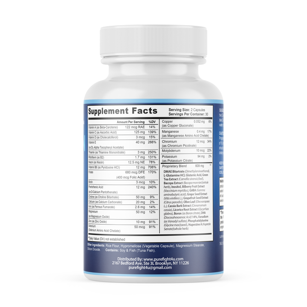 MemoryOn Brain Mental Clarity Support Supplement | 60 Capsules